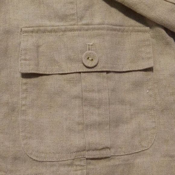 WOMENS SZ M LINEN CHARTER CLUB JACKET KHAKI - Picture 5 of 8